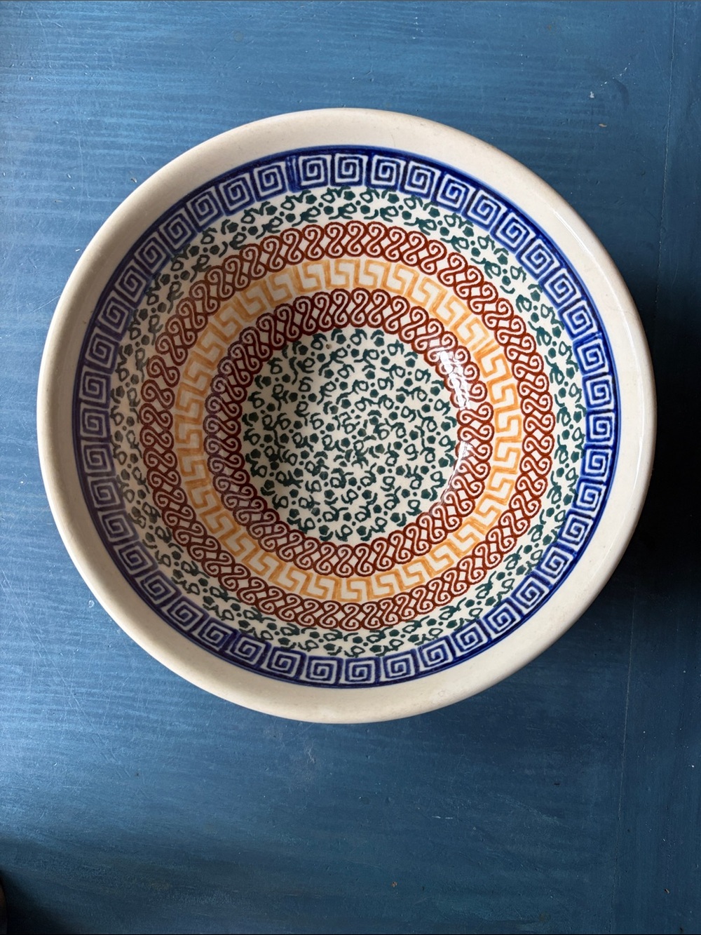 Blue Rose Pottery Bowl Athena Polish ceramic